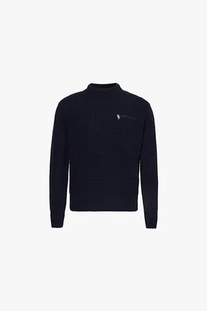 Moncler Crewneck Brand-patch Regular-fit Wool and Cashmere-blend Jumper