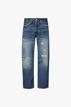 Ralph Lauren Distressed Whiskering Straight-leg Classic-fit Denim Jeans