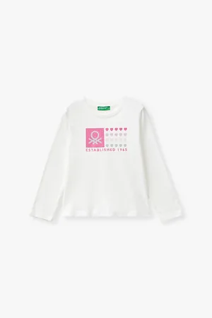 Benetton Glitter-print Long-sleeve Organic-cotton T-shirt 18 Months-6 Years
