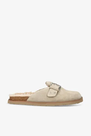 Steve Madden Evergreen Buckle-embellished Slip-on Suede Mules