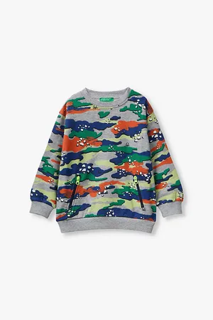 Benetton Graphic-print Long-sleeve Cotton-blend Sweatshirt 1-6 Years