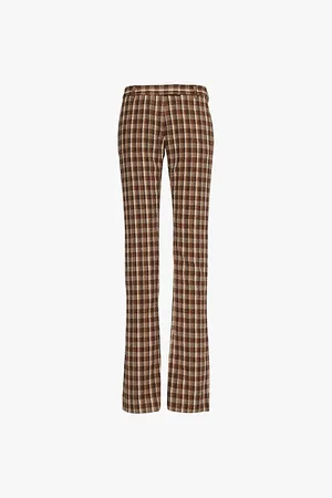 Acne Studios Check-pattern Regular-fit Woven Flared Trousers