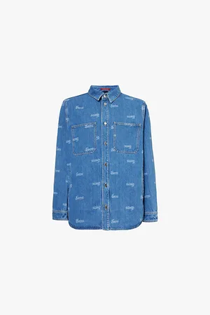 Gucci Lasered Logo-print Cotton-denim Jacket
