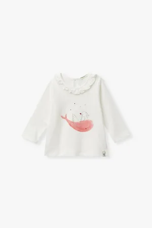 Benetton Frill-collar Graphic-print Cotton Top 1-18 Months