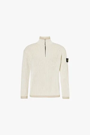 Stone Island Half-zip Brand-badge Wool Sweatshirt