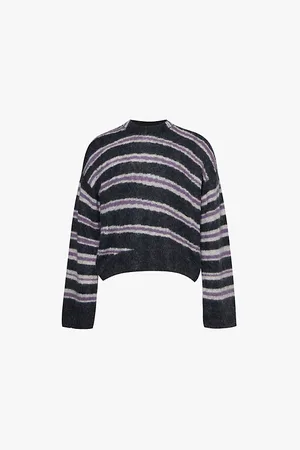 Acne Studios Striped-print Dropped-shoulders Regular-fit Knitted Jumper