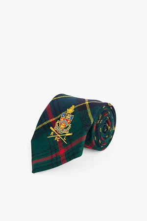 Ralph Lauren Embroidered-motif Check Pattern Wool Tie