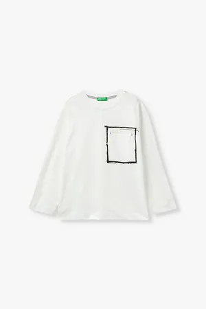 Benetton Pocket-print Relaxed-fit Organic-cotton T-shirt