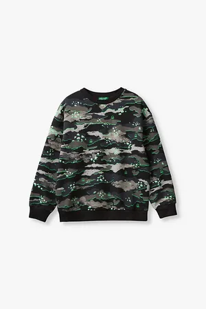 Benetton Graphic-print Long-sleeve Cotton Sweatshirt 6-14 Years