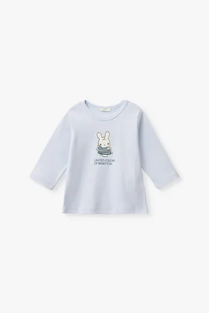 Benetton Rabbit-print Long-sleeve Cotton T-shirt
