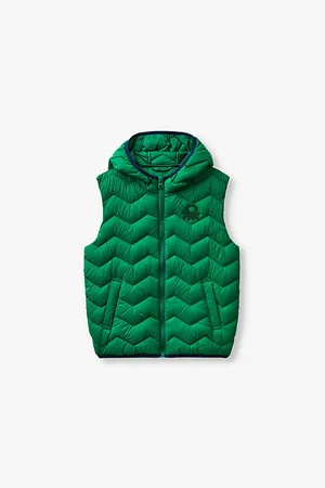 Benetton Padded Logo-embroidered Hooded Shell Gilet 6-14 Years