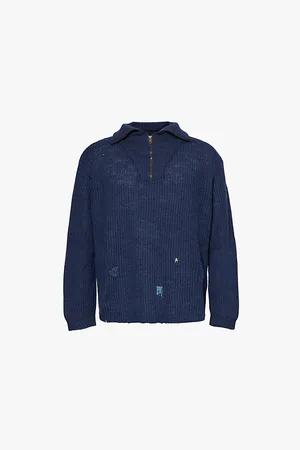 Maison Margiela High-neck Ribbed Relaxed-fit Linen and Wool-blend Jumper