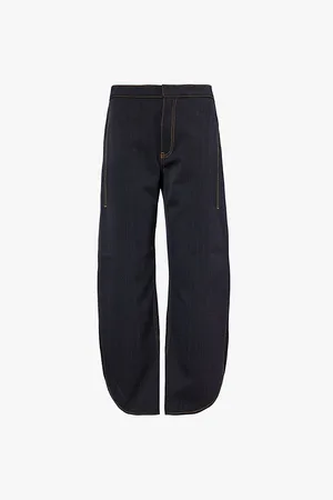 Alaïa Petal High-rise Barrel-leg Denim Jeans