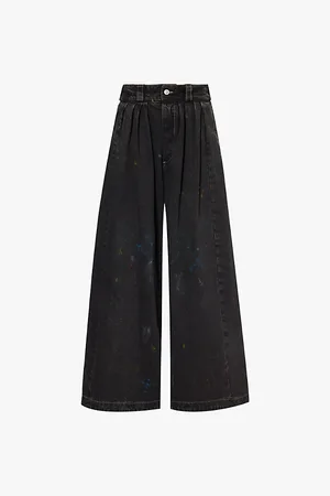 Maison Margiela Spray-paint High-rise Wide-leg Denim Jeans