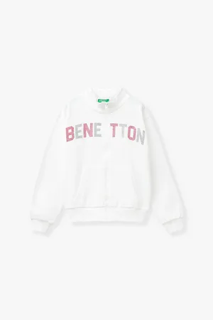 Benetton Logo-print Relaxed-fit Zipped Cotton Jacket 6-14 Years