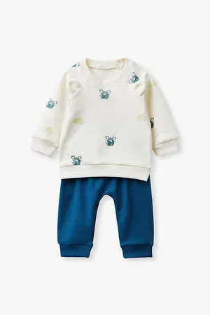 Benetton Mouse-print Long-sleeve Stretch Cotton-jersey Tracksuit 1-18 Months