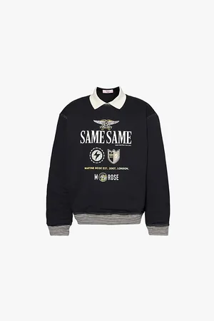 MARTINE ROSE Polo Brand-and-text-print Relaxed-fit Cotton-jersey Sweatshirt