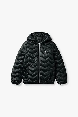 Benetton Padded Logo-embroidered Hooded Shell Jacket 6-14 Years