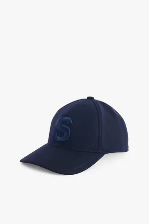 SACAI Curved Peak Embroidered Motif Wool Cap