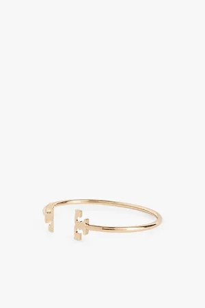 Tory Burch Eleanor Flex 18ct Yellow-gold Plated Brass Cuff