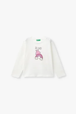 Benetton Glitter-print Long-sleeve Cotton T-shirt 18 Months-6 Years