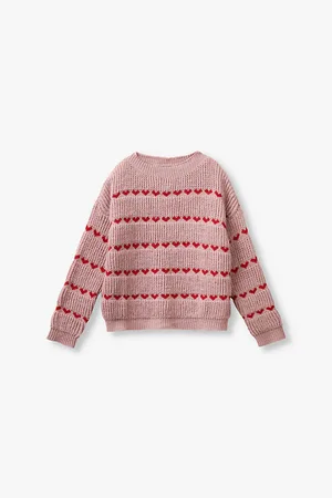 Benetton Heart-motif Relaxed-fit Wool-blend Jumper 6-14 Years