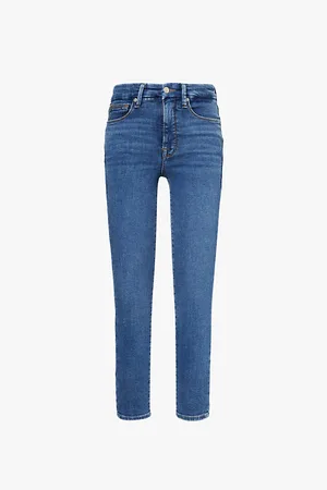 GOOD AMERICAN Good Legs Slim-leg High-rise Cropped Stretch-organic Denim Jeans