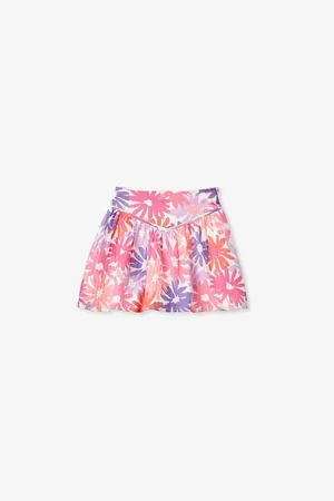 Benetton Floral-print Regular-fit Woven Mini Skirt
