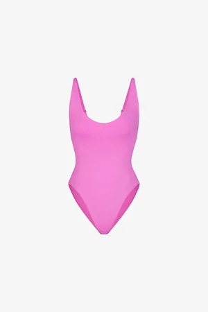 SKIMS Signature Swim Scoop-neck Stretch Recycled-nylon Swimsuit