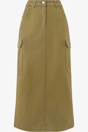 Whistles Tessa Cotton-blend Cargo Midi Skirt