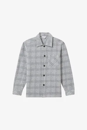 Reiss Olivier Brushed-check Regular-fit Wool-blend Overshirt