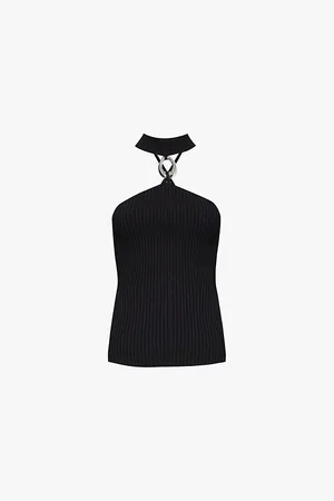 Simkhai Rubie Halterneck Stretch-woven Top