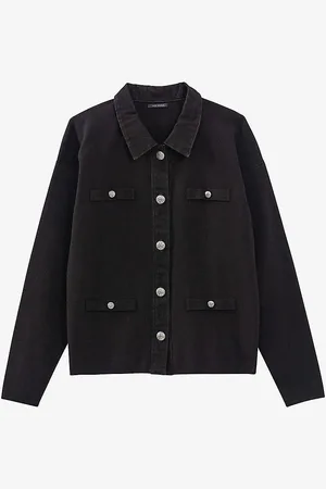 IKKS Long Sleeve Denim Cardigan