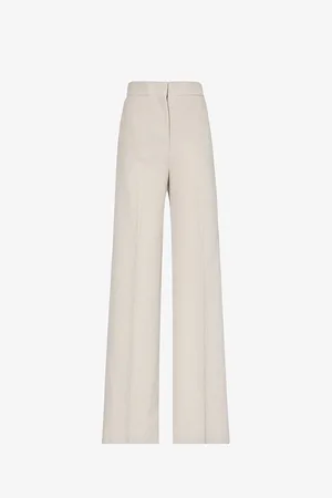 Max Mara Giallo Wide-leg High-rise Cotton Trousers