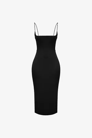 House Of Cb Anais Slim-fit Satin Midi Dress