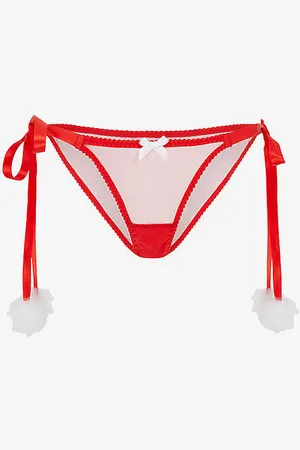 Agent Provocateur Santa Baby Pompom Tulle Briefs