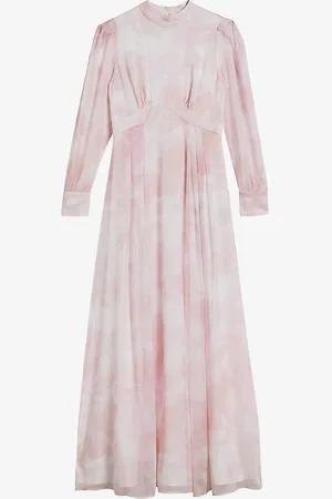 Ted Baker Huron Blouson-sleeve Recycled-polyester Maxi Dress