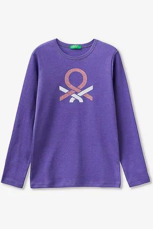 Benetton Logo-print Long-sleeve Organic-cotton T-shirt 6-14 Years