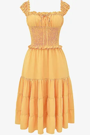 House Of Cb Phedra Shirred Stretch-woven Midi Dress
