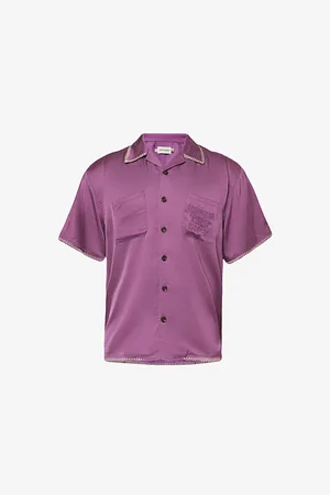HONOR THE GIFT Contrast-stitch Regular-fit Woven-blend Shirt