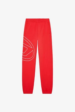 Diesel P-marky-megoval Logo-embroidered Cotton-jersey Tracksuit Bottoms