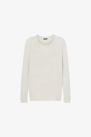 Joseph Round-neck Long-sleeve Stretch Linen-blend Jumper