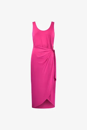 Ro&Zo Tie-waist Wrap Stretch-jersey Midi Dress