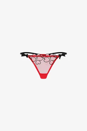 Agent Provocateur Maysie Heart-embroidered Mesh Thong