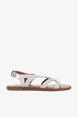 Dune Lorra Rope-embellished Flat Leather Sandals
