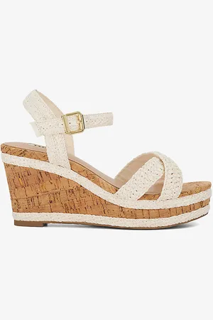 Dune Kelisa Braided-strap Wedge-heel Faux-leather Heels