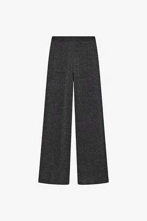 Joseph Metallic-weave Wide-leg Merino-wool Trousers