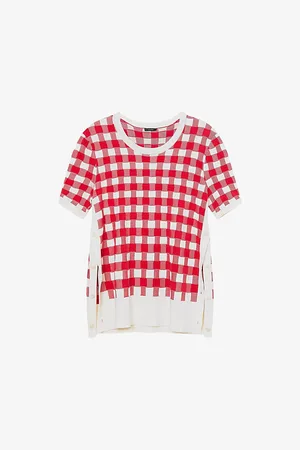 Joseph Vichy Gingham Jacquard Top