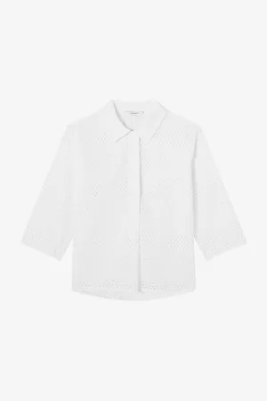 LK Bennett Edie Broderie-anglaise Cotton Shirt