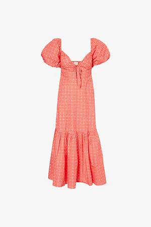 ASPIGA Zillah Puffed-sleeve Cotton Maxi Dress